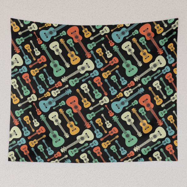 Item preview, Ukulele Seamless Pattern Retro Theme designed and sold by nightsworthy.
