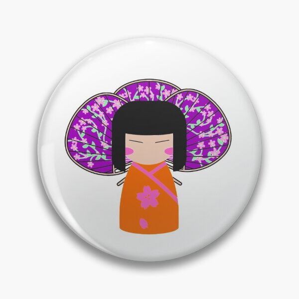 Item preview, Japanese Kimono Doll With Fans designed and sold by LMoonDesigns.