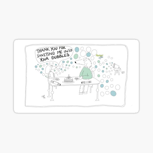 Moobear and Spike in bubbles Sticker