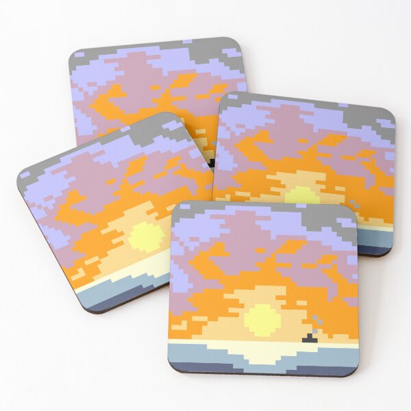 Item preview, Sunset at the Sea - Pixel Art designed and sold by gambarin-art.