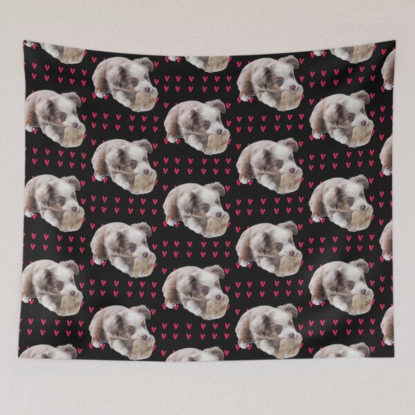 Item preview, Australian Shepherd Puppy, Australian Shepherd Valentines Day Puppy, First we Steal Your Heart designed and sold by WanderTravels.