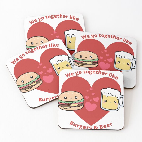 Item preview, Burger & Beer Valentines Anniversary designed and sold by shyflamingo.