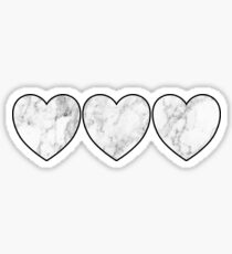 white marble hearts Sticker