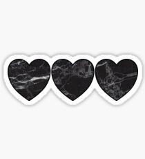 schwarze Murmelherzen Sticker