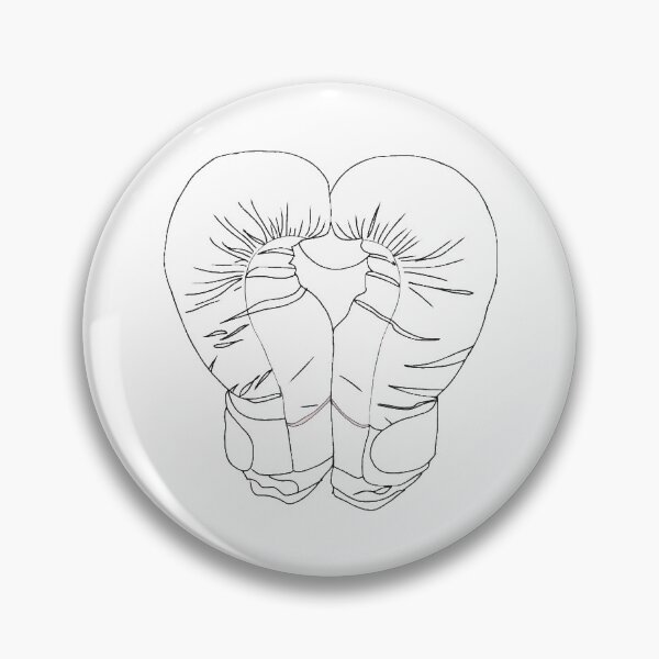 Item preview, Black Boxing Gloves Line Art such as Heart - Pair of Boxing Gloves designed and sold by Mrs-PenLine.
