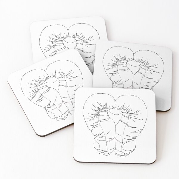 Item preview, Black Boxing Gloves Line Art such as Heart - Pair of Boxing Gloves designed and sold by Mrs-PenLine.