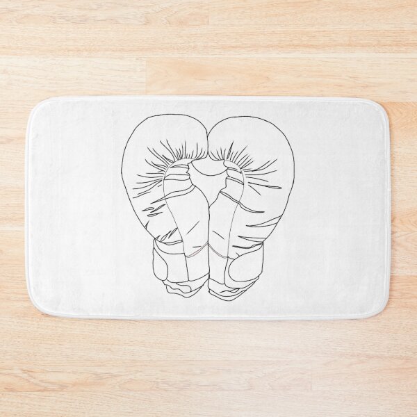 Item preview, Black Boxing Gloves Line Art such as Heart - Pair of Boxing Gloves designed and sold by Mrs-PenLine.