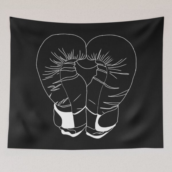 Item preview, White Boxing Gloves Line Art such as Heart - Pair of Boxing Gloves designed and sold by Mrs-PenLine.