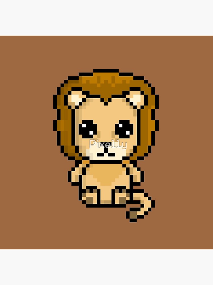 Cute Lion (Chibi Pixel Animal Character) | Art Board Print