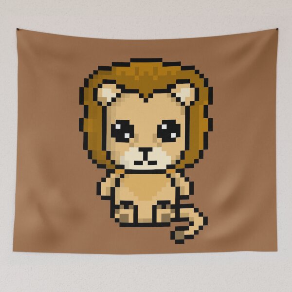 Item preview, Cute Lion (Chibi Pixel Animal Character) designed and sold by Pixe11y.