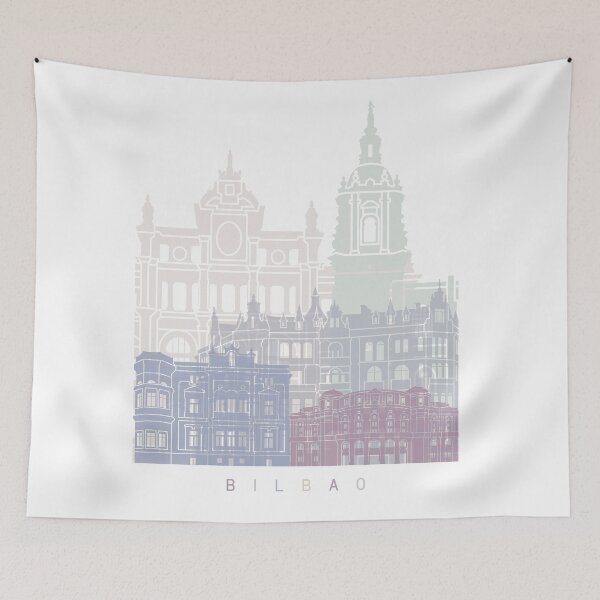 Item preview, BILBAO SKYLINE POSTER PASTEL designed and sold by paulrommer.