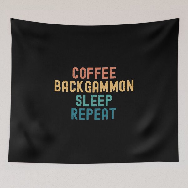 Item preview, Coffee Backgammon Sleep Repeat - Funny Backgammon & Coffee Gift designed and sold by kindxinn.