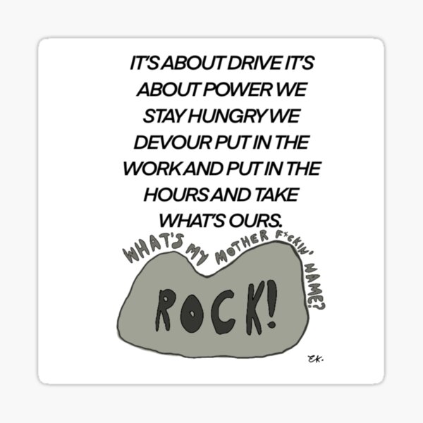 Dwayne Johnson It's About Drive It's About Power Lyrics "It’s about drive it’s about power we stay hungry we devour. Dwayne the