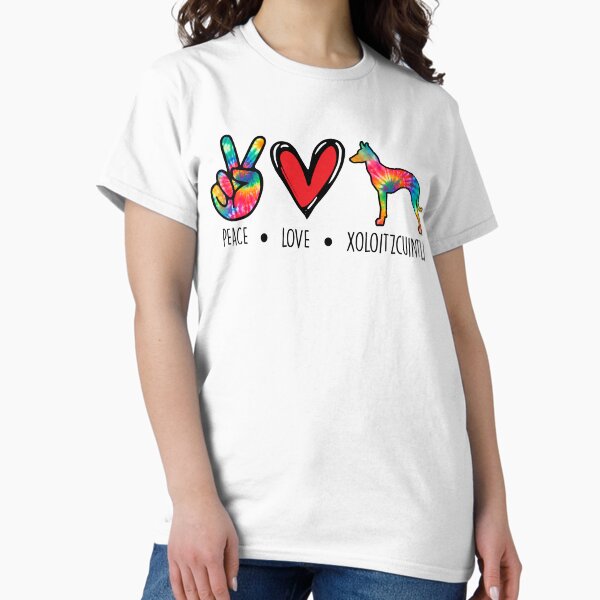 Item preview, Xoloitzcuintli dog Tie  Dye Peace Love Dog Mom  designed and sold by rafaeltto.