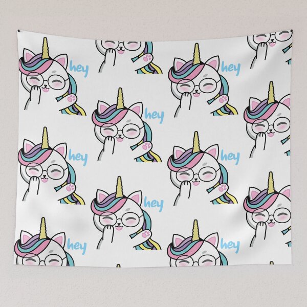 Item preview, cat says hey designed and sold by qofebean.