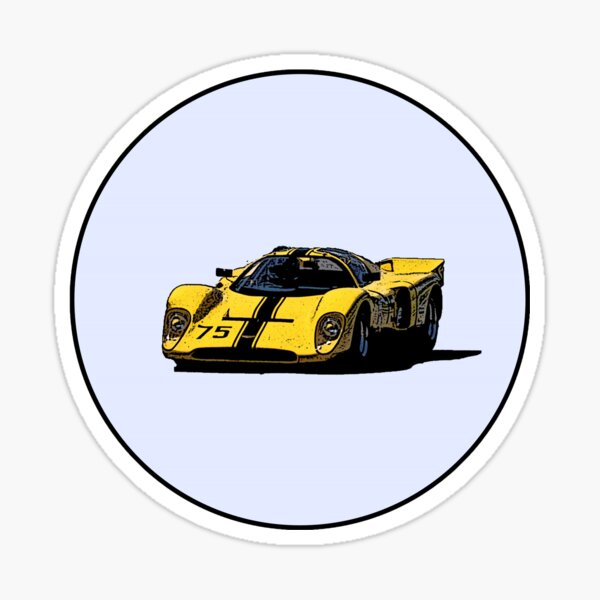 Yellow Chevron B16 Classic Racer Sticker