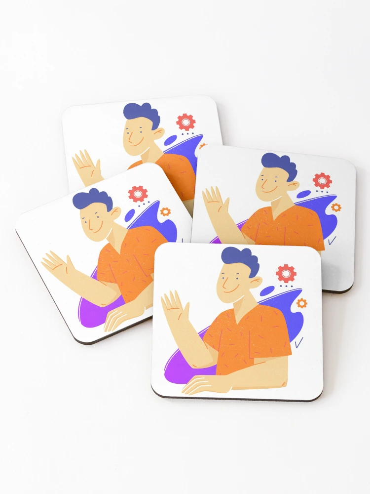 Thumbnail 1 of 5, Coasters (Set of 4), hello designed and sold by VerSy.