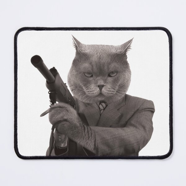 Item preview, Serious cat with gun artwork designed and sold by Bilel ★★★★★.