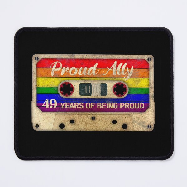 Item preview, Proud Ally, 49 Years Of Being Proud, 80s Retro Video Cassette Mixtape, 49th Gay Birthday Gift, Cute Gift  designed and sold by GoldenGerrari.