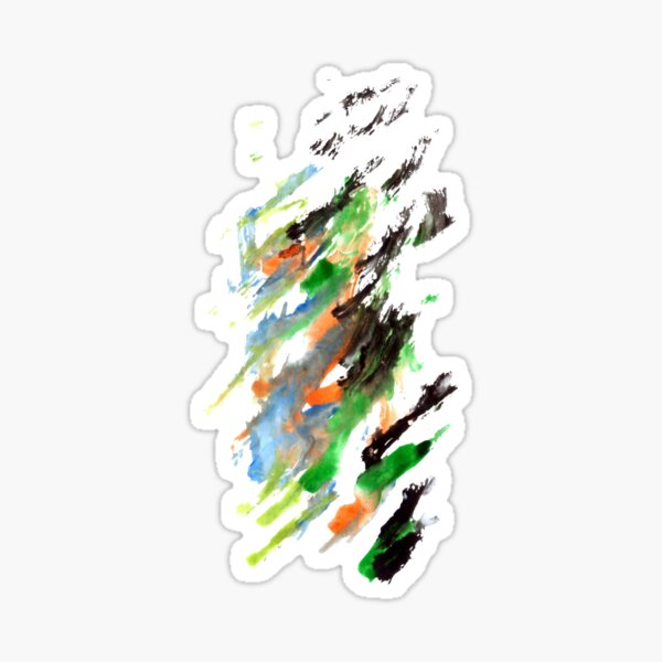 Watercolor illustrations drawn paints on white paper background Sticker