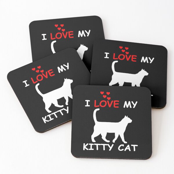 Item preview, I love my Kitty Cat Design with Black Background designed and sold by DeYoungFashion.