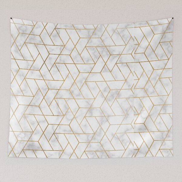 Item preview, Triangle mod gold marble  white  designed and sold by Milatoo.