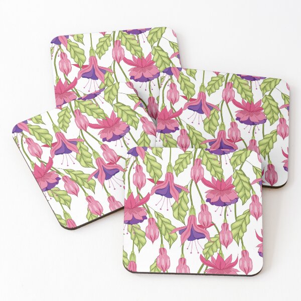Item preview, Fuchsia Flowers Pattern designed and sold by Ayesha Saleem.
