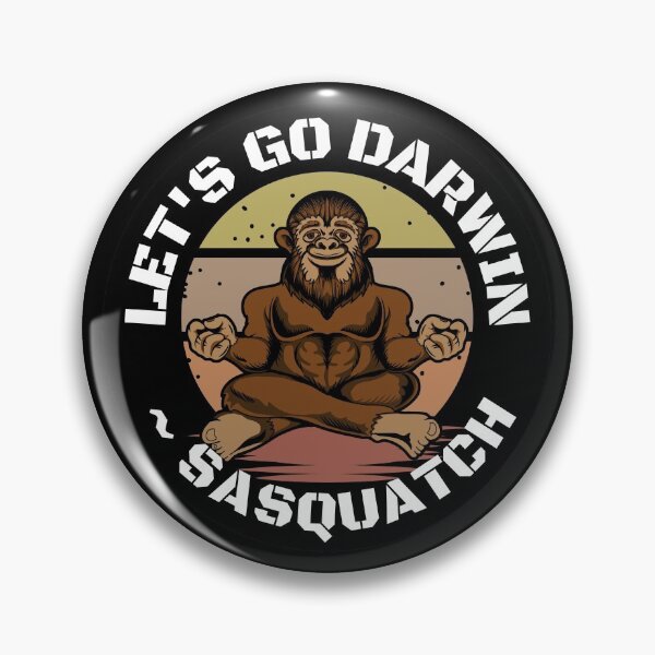 Item preview, Let's Go Darwin Meditating Sasquatch Round Sticker designed and sold by RGRamsey.