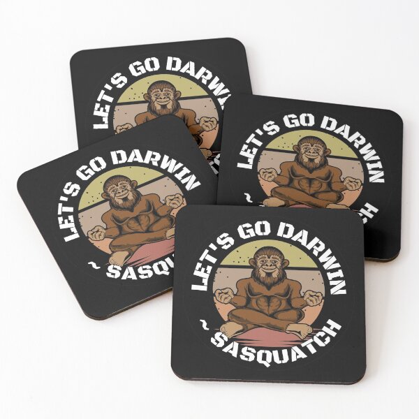 Item preview, Let's Go Darwin Meditating Sasquatch Round Sticker designed and sold by RGRamsey.