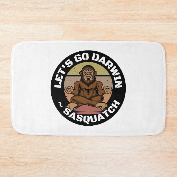 Item preview, Let's Go Darwin Meditating Sasquatch Round Sticker designed and sold by RGRamsey.