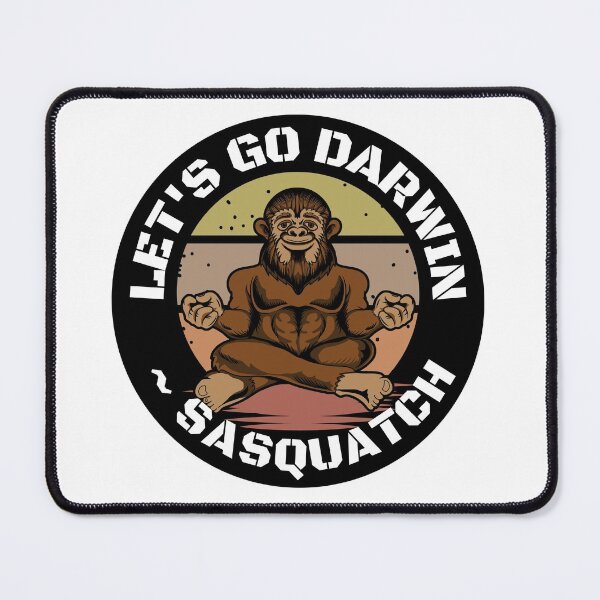 Item preview, Let's Go Darwin Meditating Sasquatch Round Sticker designed and sold by RGRamsey.