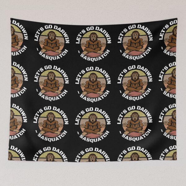 Item preview, Let's Go Darwin Meditating Sasquatch Round Sticker designed and sold by RGRamsey.