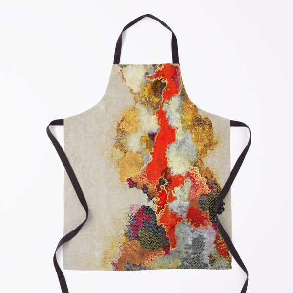 Artikelvorschau, Abstract, painting, vertical fields, white, gold, red, grey entworfen und verkauft von Svitac.