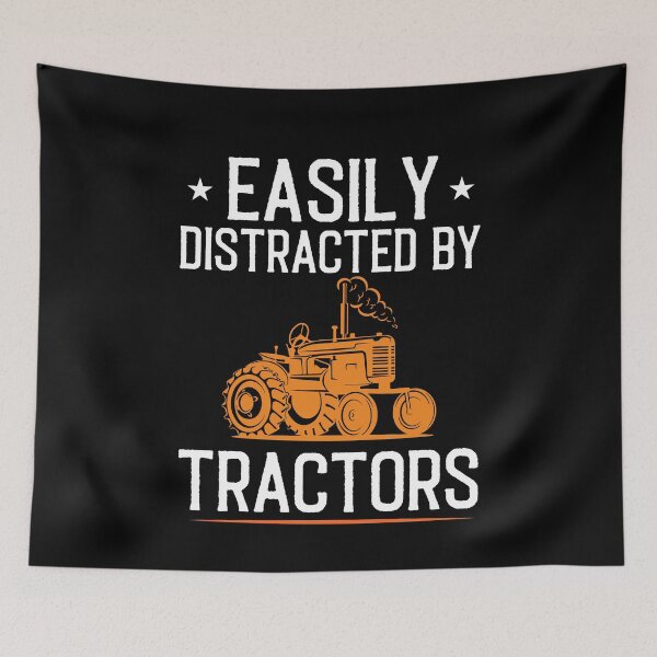 Item preview, Easily Distracted By Tractors - Funny Farmer Gift, Tractor Lover designed and sold by Creative Angel.
