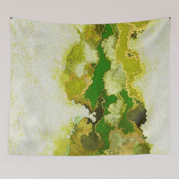 Artikelvorschau, Abstract, painting, vertical fields, white, gold, green entworfen und verkauft von Svitac.