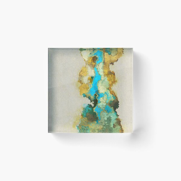 Artikelvorschau, Abstract, painting, vertical fields, white, gold, teal entworfen und verkauft von Svitac.