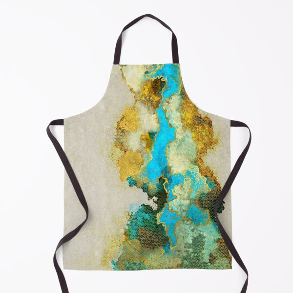 Artikelvorschau, Abstract, painting, vertical fields, white, gold, teal entworfen und verkauft von Svitac.