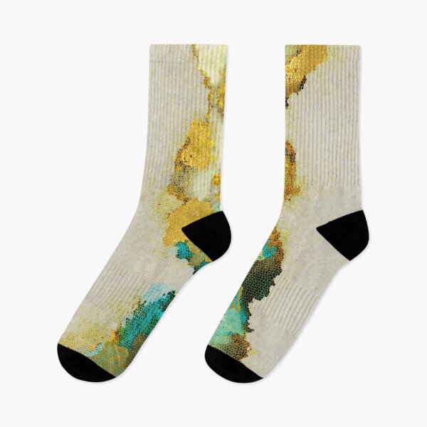 Artikelvorschau, Abstract, painting, vertical fields, white, gold, teal entworfen und verkauft von Svitac.
