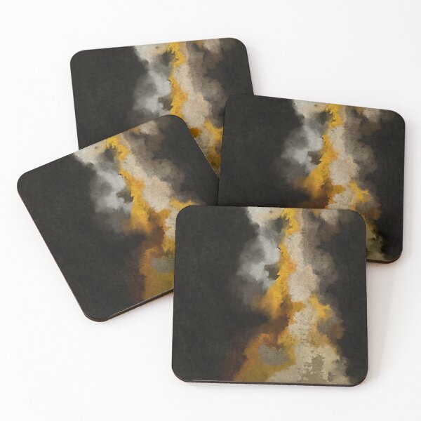 Artikelvorschau, Abstract, painting, vertical fields, black, yellow, grey, beige entworfen und verkauft von Svitac.