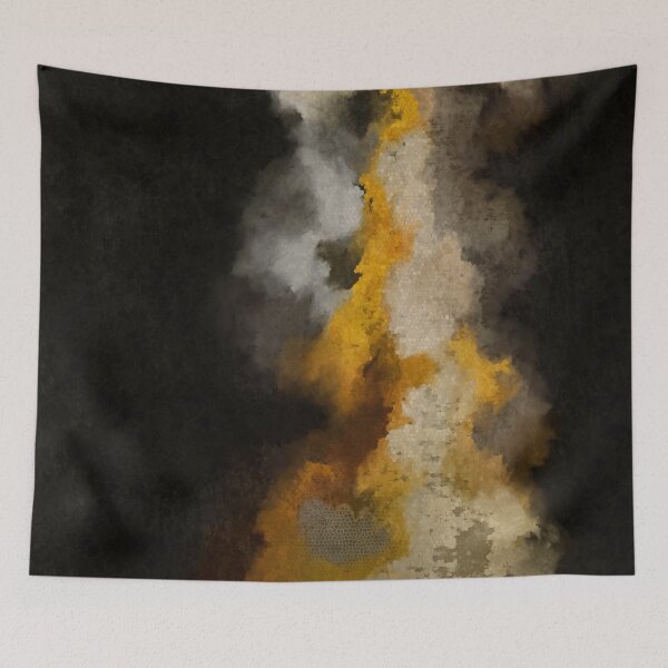 Artikelvorschau, Abstract, painting, vertical fields, black, yellow, grey, beige entworfen und verkauft von Svitac.
