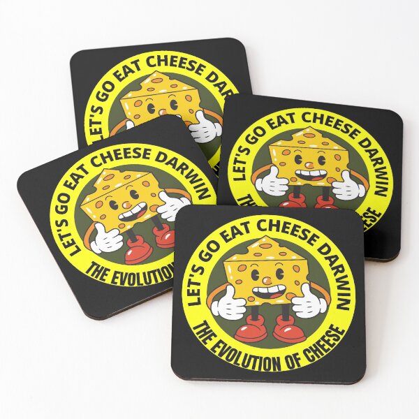 Item preview, Let's Go Eat Cheese Darwin Funny The Evolution Of Cheese Round Sticker designed and sold by RGRamsey.