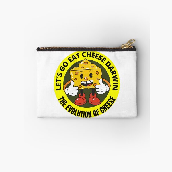 Item preview, Let's Go Eat Cheese Darwin Funny The Evolution Of Cheese Round Sticker designed and sold by RGRamsey.