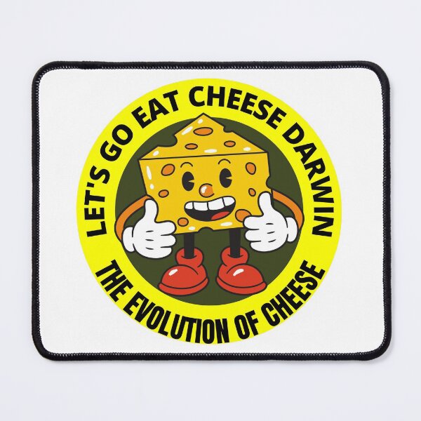 Item preview, Let's Go Eat Cheese Darwin Funny The Evolution Of Cheese Round Sticker designed and sold by RGRamsey.