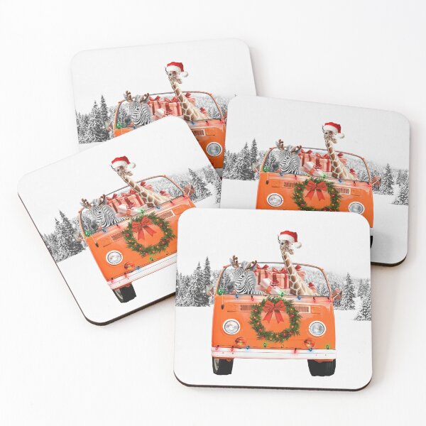 Item preview, Funny Christmas zebra and giraffe, Animal adventures by car designed and sold by juliaemelian.