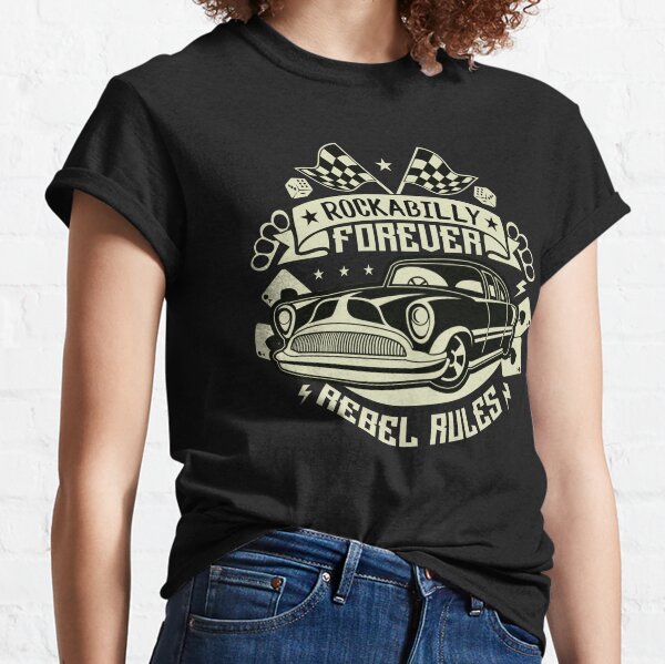 T-Shirt Old School Muscle American rattitude Rockabilly Cars v8 plate Hot Rod 