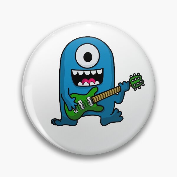 Item preview, One Eyed Blue Alien Monster Rock Guitarist designed and sold by SunnyStreet.