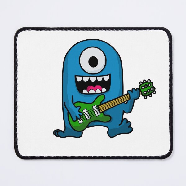 Item preview, One Eyed Blue Alien Monster Rock Guitarist designed and sold by SunnyStreet.