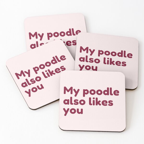 Item preview, My poodle also likes you - Valentine poodle puns designed and sold by Paperfly Studio.