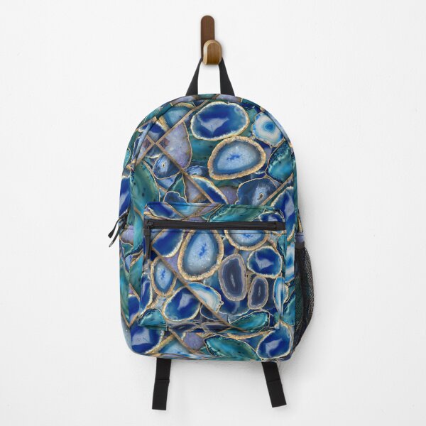 Item preview, Blue and Purple Geodes Geometric Pattern designed and sold by k9printart.