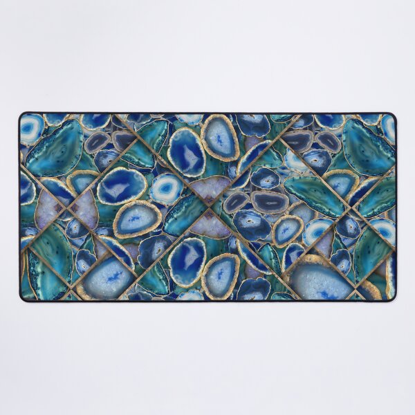 Item preview, Blue and Purple Geodes Geometric Pattern designed and sold by k9printart.